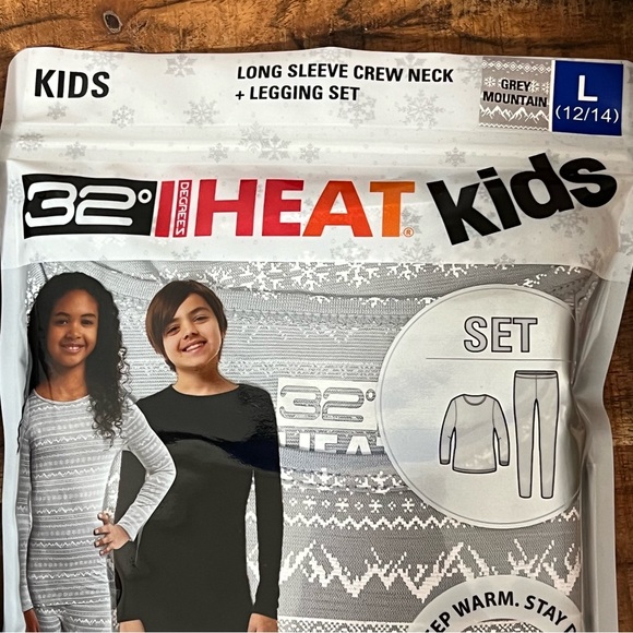 2 Pks 32 Degrees HEAT Kids Long Sleeve Top + Legging Sets Large 12/14 NEW - Picture 2 of 5